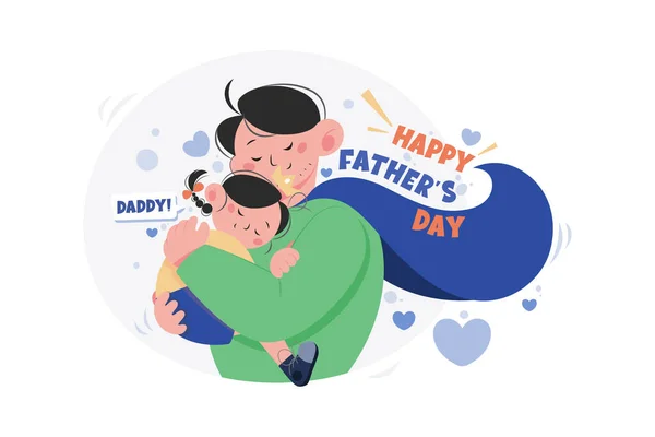 Happy Father Day Illustration Concept White Background — Stock Vector