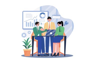 Takım çalışması yapan bir grup insan kavramı