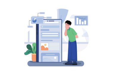 Beyaz arkaplanda Mobil SEO Resimleri konsepti