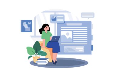 Beyaz arkaplanda SEO İçerik Resimleri konsepti