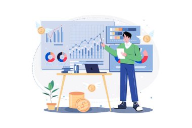 Finansal Analizci pazar eğilimlerini analiz ediyor.