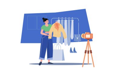 Giysileri Deneyen Kadın Moda Günlüğü