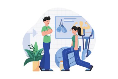 Spor salonundaki Spor Kanepesi Eğitimli Kadın