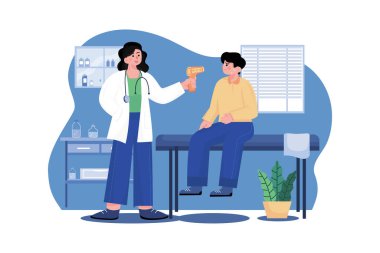 Hastanın Sıcaklığını Ölçen Doktor