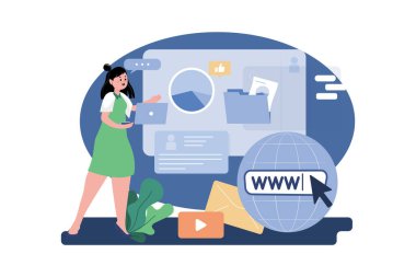 Dijital Pazarlama üzerine çalışan Kadın Pazarlama Çalışanı