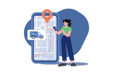 Kız telefonundaki paketin izini sürüyor.