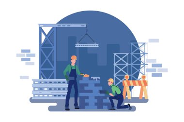 bir ev inşa inşaat işçileri