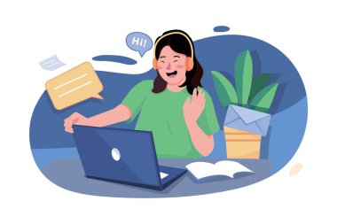 Çevrimiçi Sınıfa Katılan Kız