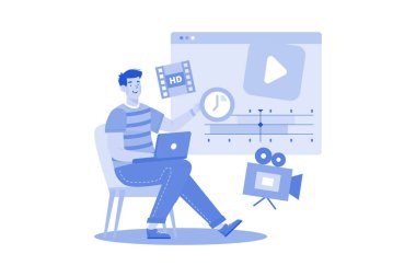 Video Oluşturucu Yeni Vlog Oluşturmak İçin Görüntüyü Düzenliyor