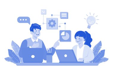 Bir öğrenci sınıf arkadaşlarıyla bir grup projesinde çalışıyor.