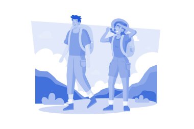 Heyecan verici deneyimler yaşamak için bir macera turu düzenleyen bir çift.