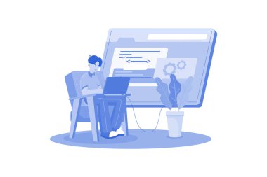 Kod İyimserleştirme Çizim Konsepti. Beyaz arkaplanda izole edilmiş düz bir illüstrasyon