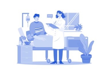 Beyaz arka planda Hasta Kişiler Çizimi