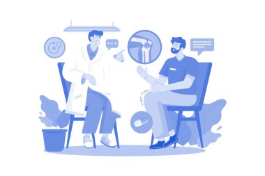 Doktor, erkek bir hastaya danışmanlık yapar.