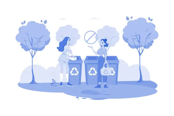 Trash Management Illustration Concept White Background — Stock Vector