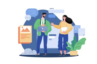 Sosyal Medya Pazarlaması Yapan Erkek ve Kadın Pazarlama Çalışanları