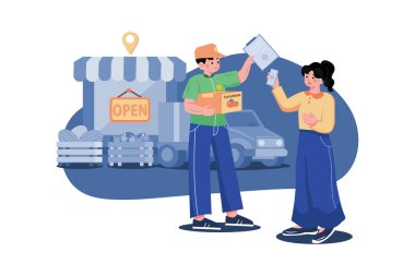 Arkadaş Canlısı Yemek Kuryesi Müşteriye Yemek Teslimatı
