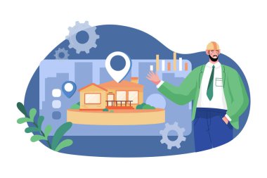 İnşaat Alanı İllüstrasyon Kavramı