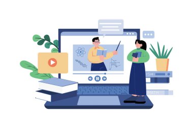 Çevrimiçi Eğitim Videosunu İzleyen Kız