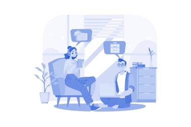 Bir çift otel odasında tatil için rezervasyon yaptırıyor.