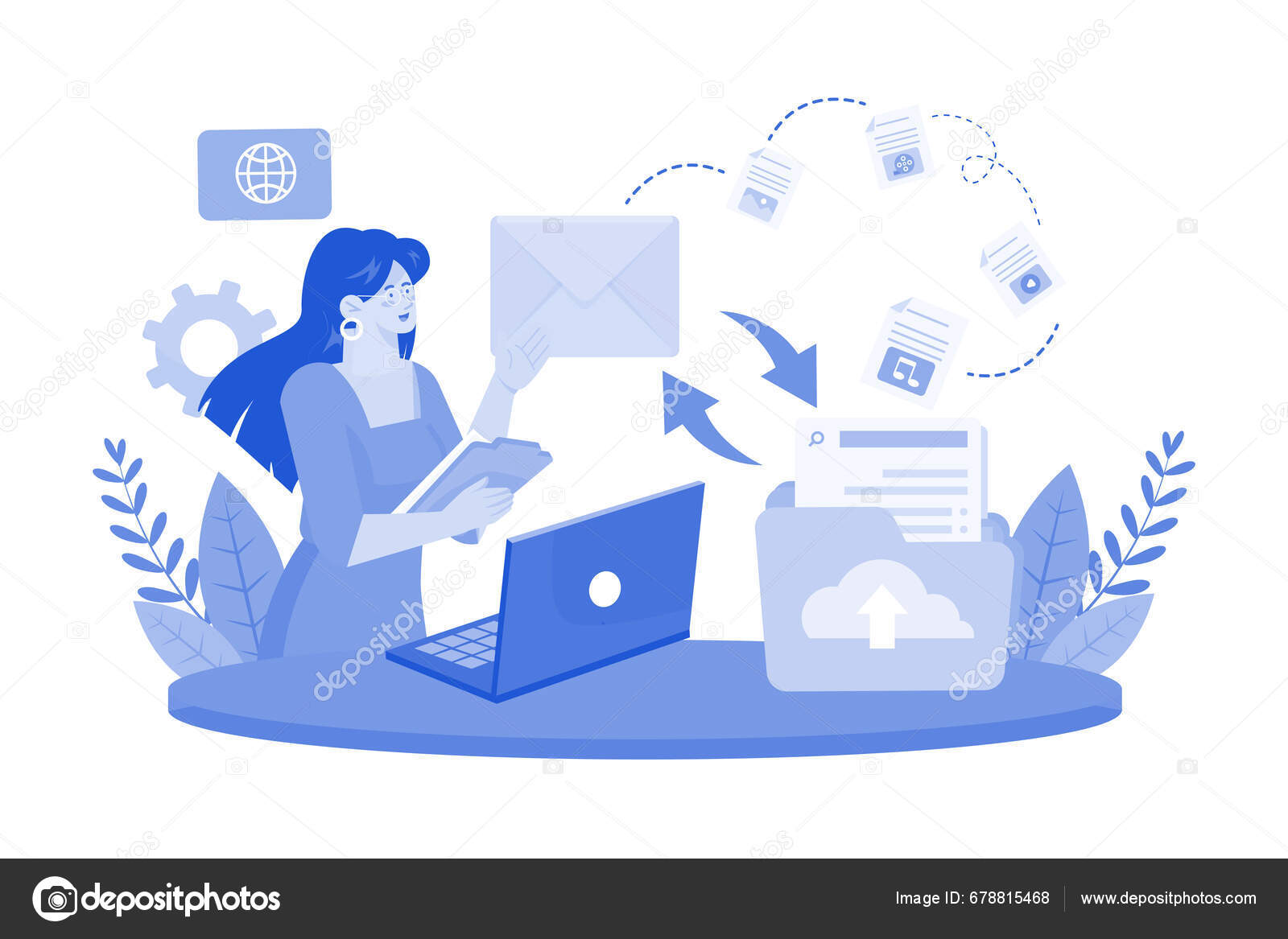 Email Service Providers Offer Large Storage Capacity Stock Vector by