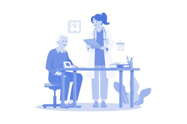 Doktor randevusu alan adam.