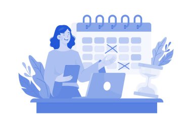 İş kadını Takvim Yönetimi Yapıyor