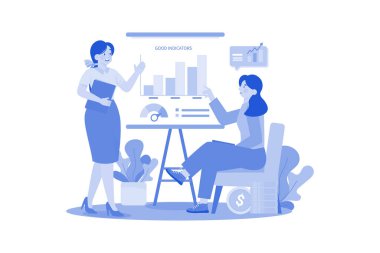 Kadın iyi göstergelerden bahsediyor