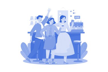 Cep telefonlu bir kadın çevrimiçi yayın yapıyor