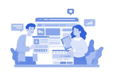 Beyaz arkaplan üzerine Sayfa Sıralama Çizimi konsepti