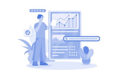 Beyaz arka planda SEO Sıralama İllüstrasyon kavramı