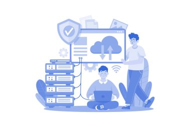 Cloud Hosting Illustration concept on white background