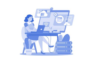 Cloud Computing Illustration concept on white background