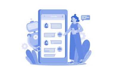 Auto Chat Illustration concept on white background