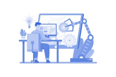 Industry Automation Illustration concept on white background