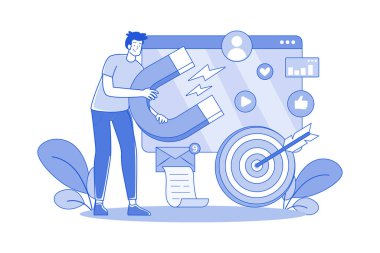 Inbound Marketing Illustration concept on white background