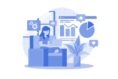 Pazarlama çalışanı pazarlamayı analiz ediyor