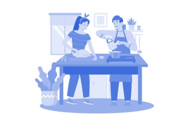 Cooking & Kitchen Illustration concept. A flat illustration isolated on white background