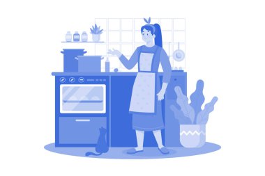 Cooking & Kitchen Illustration concept. A flat illustration isolated on white background