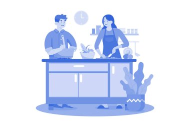 Cooking & Kitchen Illustration concept. A flat illustration isolated on white background