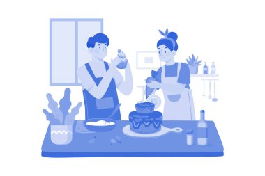 Cooking & Kitchen Illustration concept. A flat illustration isolated on white background