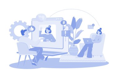 Arkadaşlar birlikte video görüşmesi yapıyorlar..