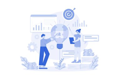 Beyaz arka planda iş sorunları çözme konsepti