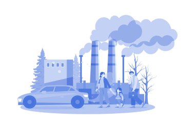 Air Pollution Illustration concept on white background