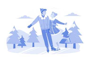 Couple Enjoying Dance During Ice Skating
