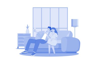 Young Couple Sitting At Armchairs In The Room Holding Wineglasses