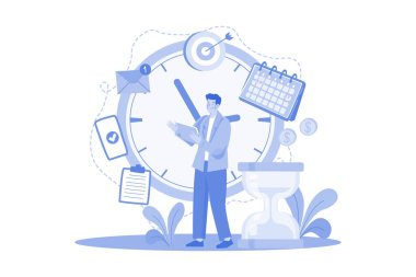 Beyaz bir arkaplan üzerinde Çizim Çizelgesi Konseptiyle İşadamı