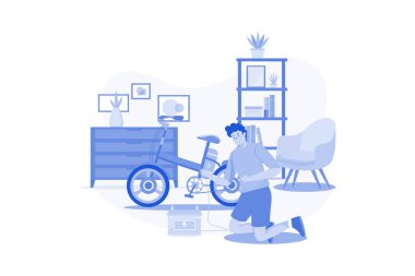 Man Charges The Electric Bike At Home