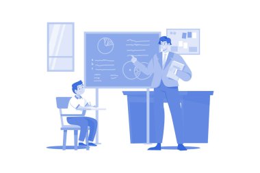 Matematik öğretmeni öğrencilere ders veriyor.