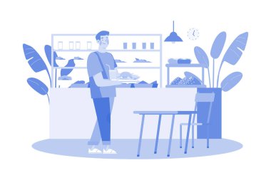 Boy Collecting Food From School Food Canteen